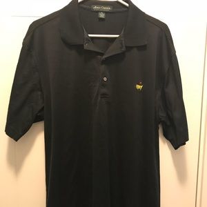 Men's MASTERS Polo Shirt Black Golf Size XL